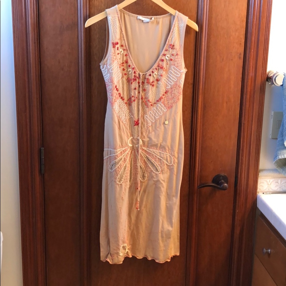 Roberto Cavalli earth-toned boho midi dress